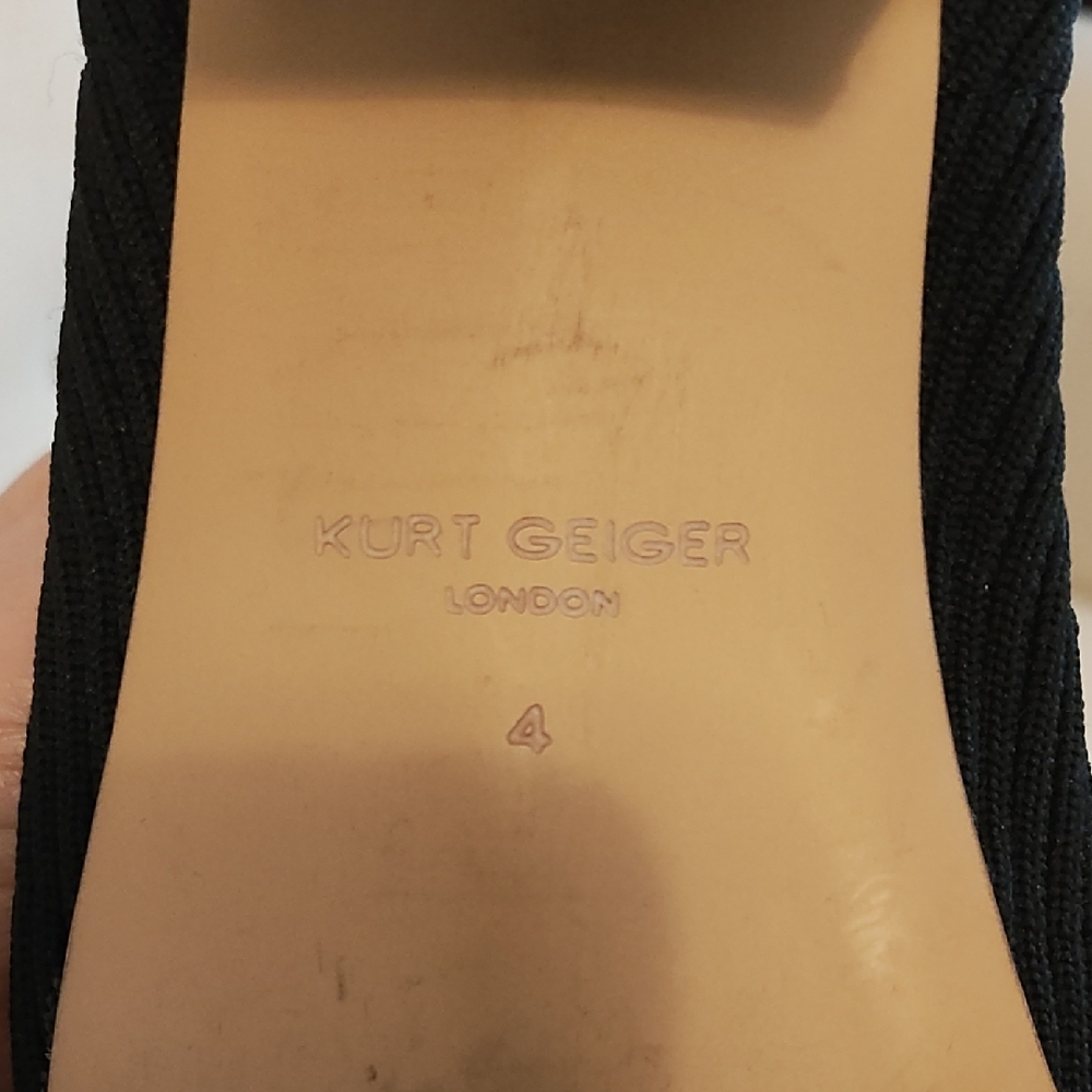 Kurt Geiger Black Mini Elmer Strech Sock Ankle Booties with Gold Detail - Picture 10 of 10